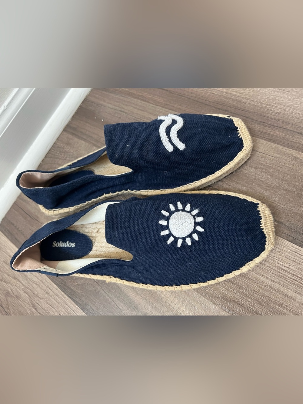 Soludos Men’s Blue Slip On Sun Design Shoes Size 11